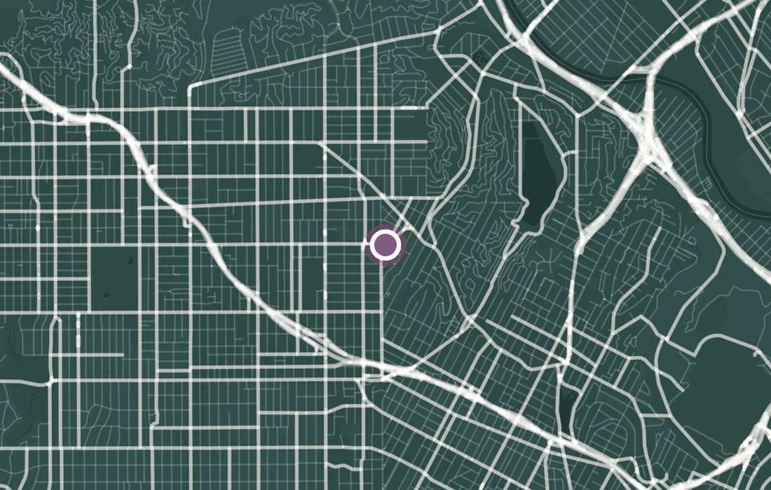 Stylized map marking the office at 1031 Myra Ave, Los Angeles